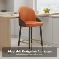 rustic aesthetic Upholstered Backrest counter stoolstool hardwood Wood Frame Bar Stool Nordic Design Counter Chair Padded Seat for Homeowners, Interior Designers, Business Owners, Restaurant, Reception Area, Bistro, Kitchen Island