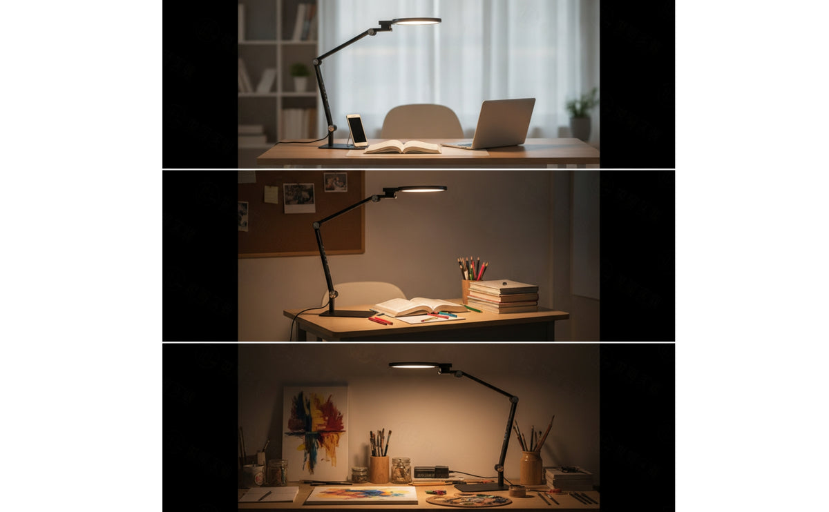 Rechargeable LED Desk Lamp with USB Ports Touch-Control Folding Desk Lamp with Night Light Adjustable Dimmable for Students, Professionals, Office, Workbench