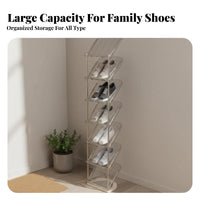 Tilted Shelves Multi-Tier Slanted Shoe Rack Space-Saving Design Multi-Tier Shoe Rack Easy to Assemble Footwear Stand Stable Structure for Apartment Dwellers, Homeowners, Entryway, Narrow Areas, Hallway, Bedroom