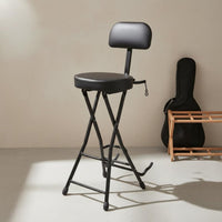 Guitar Stool with Backrest Portable Folding Guitar Chair Easy to Transport Furniture for Guitarists, Home Practice
