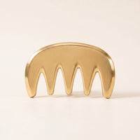 Curved Five-Tooth Massage Comb Portable Metal Massage Comb Lightweight Manual Scalp Massager Ergonomic