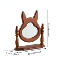 Freestanding Desk Mirror Compact Wooden Vanity Mirror Modern for Bedroom