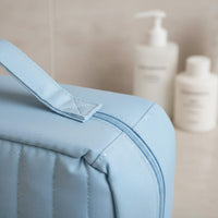 Partitioned Design Upright Makeup Organizer Solid Color Large Capacity Toiletry Bag Portable Cosmetic Case for Women, Travelers, Travel, Business Trip, Home Storage