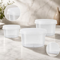 Food Grade PP Transparent Food Storage Containers with Lids, Airtight and Moisture-Proof, for Kitchen Refrigerator Freezer Organization