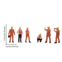 6 Pieces Miniature Construction Worker Figures Tiny Figurines Diorama Figures for Dioramas