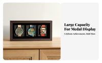 Solid Wood Long-Distance Race Medal Display Case Wall Mount or Tabletop Medal Display Frame Commemorative Collection for Children, Desktop