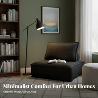High supportrest Armless Block Chair Italian Light Luxury Armless Single Sofa Modern Minimalist design Living Room Seating Soft Upholstery for Apartment Dwellers, Homeowners, Individuals, Small Spaces, perusing corner, Bedroom, Office