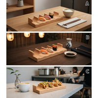 Sushi Taco Holder Compact Wooden Sushi Holder Elegant Stable for Home Chefs, Dinner Parties, Restaurants