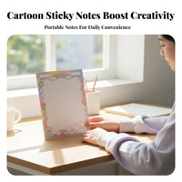 B5 Paper Pad Non-Sticky Cartoon Notepad Beautifully Patterned Tear-off Writing Paper for Stationery Lovers, Teenagers, Desk, Home, Scrapbooking