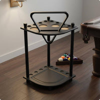 8 Hole Pool Cue Stand Floor Pool Cue Rack Easy to Assemble Game Room Storage
