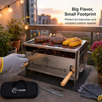 Portable Outdoor Charcoal Grill and Fire Pit for Camping and Picnics
