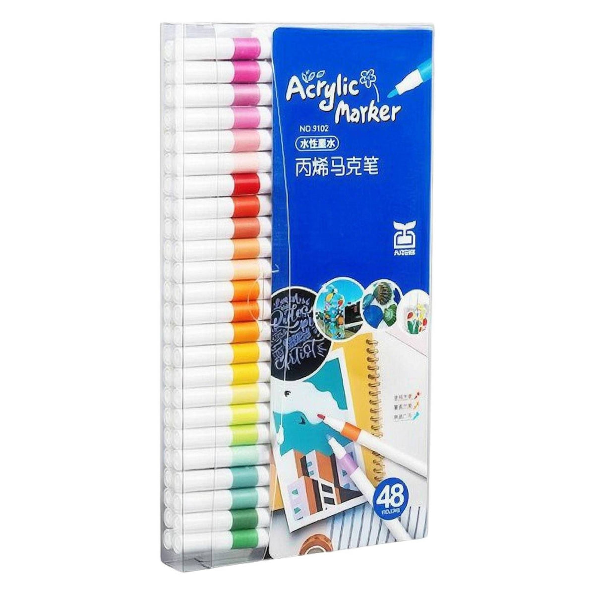 Acrylic Marker Pen White Barrel Hard Tip Marker Art Supply Works on Many Surfaces Vibrant Colors