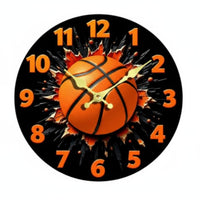 Sports Themed Wall Clock Construction 3D Sports Ball Clock Easy to Read House Decoration for Kids, Living Room