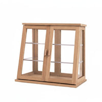 1/12 scale Dollhouse Double Door Cabinet Miniature Wooden Display Cabinet Vintage Style Miniature Dessert Display Case for Collectors, Hobbyists