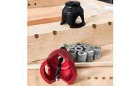 Precision Alignment Self-Centering Dowel Jig Aluminum Alloy Body Vertical Drill Guide Stainless Steel Sleeves Dowel Hole Jig Easy to Position for DIYers, Woodworkers, Furniture Making
