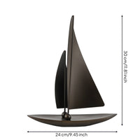 Sailboat Statue with Curved Hull Matte Black Sailboat Sculpture Minimalist Sailing Boat Model for Office Desk