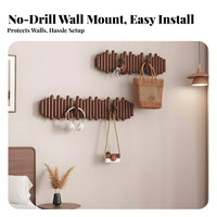 tooldamageno-cost Installation Flip-down wall surface hook storage rackSaving on the wall surface Hanger Easy to Install Home Organizer Minimalist Design for Renters, Homeowners, Families, Entryway, Bedroom, Hallway, Mudroom