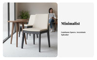 Nordic Design Curved spinerest Wooden Chair sturdy Wood Construction Curved spinerest Side Chair Modern Minimalist Dining Room Seating Upholstered Seat for Restaurant Owners, Interior Designers, Homeowners, Cafe, Hotel, Study, Home Office
