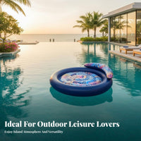 Large Size Round Inflatable Pool Inflatable Lounger Resistant Circular Inflatable Tanning Bed Easy to Inflate for Couples, Beach, Lake