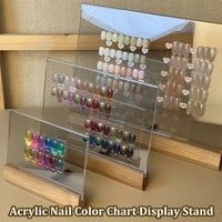 Walnut Wood and Acrylic Double-Layer Nail Art Display Board with Storage