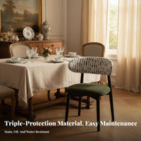 Retro Design Upholstered Chair with Curved Back Soft Upholstery Upholstered Curved-Back Chair Comfortable Household Furniture Stable Frame for Homeowners, Families, Restaurant Owners, Dining Room, Kitchen, Cafe, Home Office