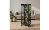 With Wheels Rolling Parrot Aviary Woodland Scenery Backdrop Large Flight Enclosure for Living Room, Indoor
