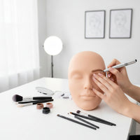 Realistic Silicone Practice Face 3D Makeup Mannequin Face Reusable Makeup Practice Board Easy to Clean for Beauty Students, Lash Technicians, Eyebrow Training