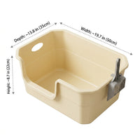 Cat Toilet Semi-Enclosed Sand Basin with Mat, PP Material Litter Tray for Large Indoor Pet, Anti Spillage Potty for Easy Daily Use