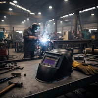 Auto-Darkening Metal-Joining Helmet Wide Field of View Auto Darkening Welder Visor Head-Mounted Metal-Joining Visor Heat