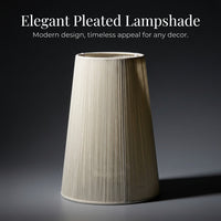 Light Shade with E27 and Double Fitting for Table Lamps, Pleated Textile Lampshade for Living Room Decor, Bedroom Ambient