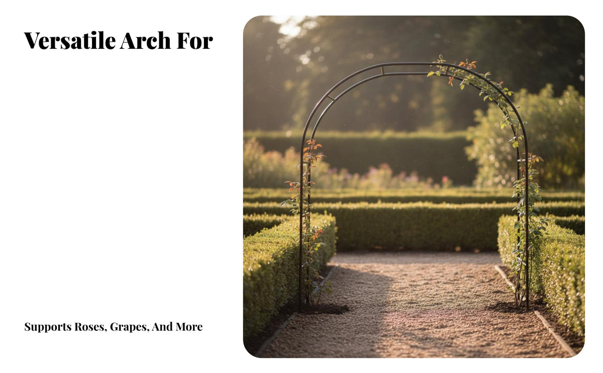 Weather-Resistant Garden Arch Weatherproof Flower Arbor Sturdy Construction Climbing Plant Trellis Heavy-Duty for Homeowners, DIY Enthusiasts, Event Planners, Yard, Backyard, Patio, Pathway