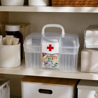 Transparent Plastic First Aid Kit for Home, Office, and Travel