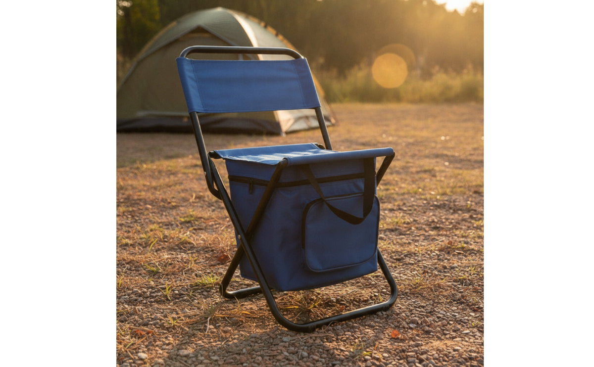 Camping Chair with Cooler Portable Chair with Cooler Bag Insulated Fishing Stool with Bag for Campers, Anglers, Picnics, Beach