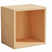 Pre-Drilled Unfinished Wood Cubby Box Flat Panels Unfinished Wood Box Light Natural Color Rectangular Wood Cubby