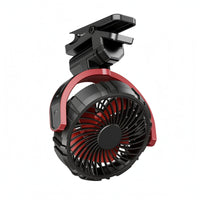 900-Degree Adjustable Rechargeable Clamp-on Fan 3-Speed Clamp-on Car Fan Pivoting Head Cooling Gadget Cordless