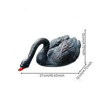 Fiberglass Floating Swan Figurine Textured Feathers Swan Pond Ornament Orange Beak Outdoor for Landscape Display