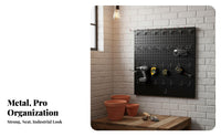 4 Pieces Metal Pegboard Panel High Load-Bearing Heavy Duty Tool Pegboard