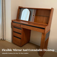 Vanity Set with Side Cabinet Nordic Design Dressing Table Vintage artistic Includes Matching Stool for Apartment Dwellers, Home