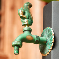 Antique Bronze-Green Outdoor Faucet with Animal Design