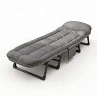 Padded Folding Lounge Bed Comfortable Folding Bed Multi-Use Office Rest Cot Supportive for Guest Room