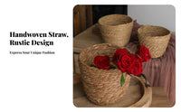 Multi-Purpose Teddy Bear Flower Basket Straw Weave Bear Basket for Florists, Crafters, Home Decoration, Special Occasions