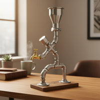 Pipe Decanter Industrial Beverage Decanter Vintage Beverage Dispenser for Collectors, Kitchen Counter