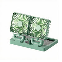 360-Degree Rotation Two-headHead Car Fan Shielded Grille Solar-Powered Fan