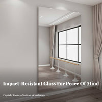 Shatterproof Self Mirror Tile Shatter Resistant Frameless Splicing Mirror Easy Installation Tempered Glass Wall Panel Distortion-Clear for Dancers, Fitness Enthusiasts, Dance Studio