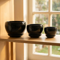 Plant Pots for House Plants and Indoor Plants, Set of 3 Fruit-Shaped Ceramic Flower Pots, Mini Ceramic Planter for Home Office, Drainage Hole