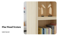 Authentic Wood Multi-Tier Wooden bookshelf with Doors Floor-Standing bookshelf with Lower Cabinet Large Capacity Storage Furniture Sturdy Construction for Children, Book Lovers, Homeowners, Living Room, Bedroom