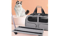 Wheeled Pet Carrier with Telescopic Handle Soft-Sided Wheeled Pet Carrier Comfortable Car Rides