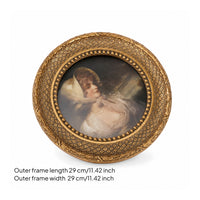 Vintage Round Photo Frame Wall-Mounted Resin Photo Frame Retro Unique for Living Room