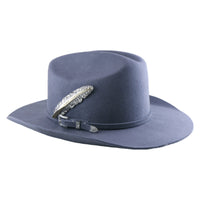 artificial Wool Hat Wide Brim Hat with Feather Structured Crown Fedora for Riders, Artists, Stage Performances, Costume Parties