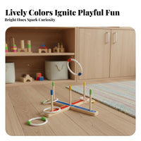 Hoop Throwing Game Educational Hoop Throwing Toy Hand-Visual Coordination Toy Indoor Outdoor Use Kids Quoits Set Easy Assembly